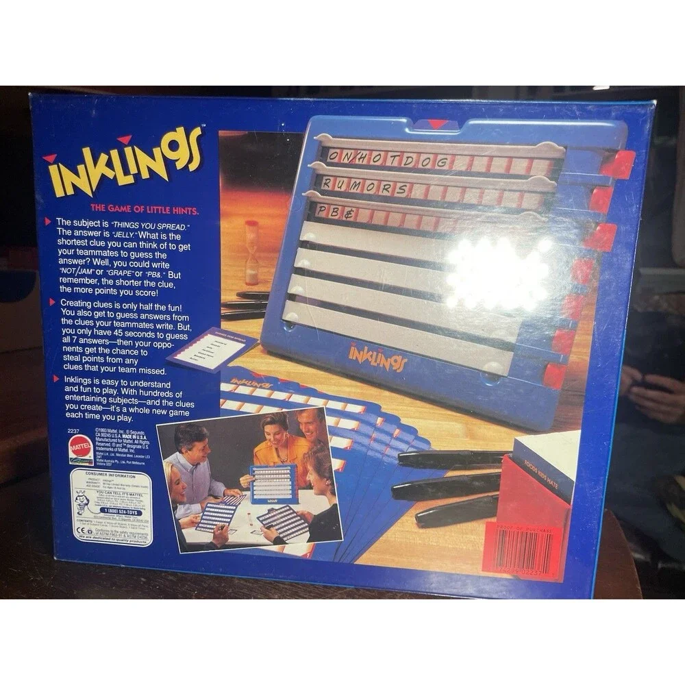 Inklings The Game of Little Hints Vintage 1993 Mattel Made in the USA. Brand New